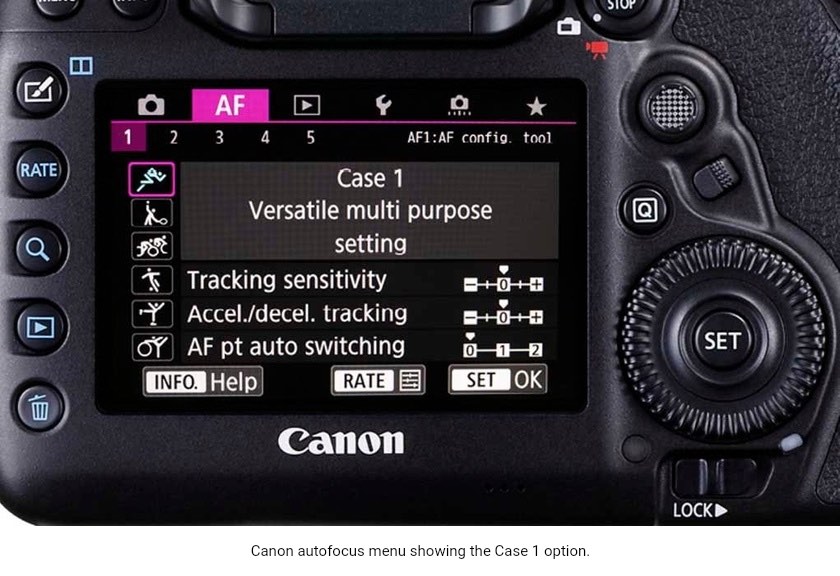canon autofocus case menu.