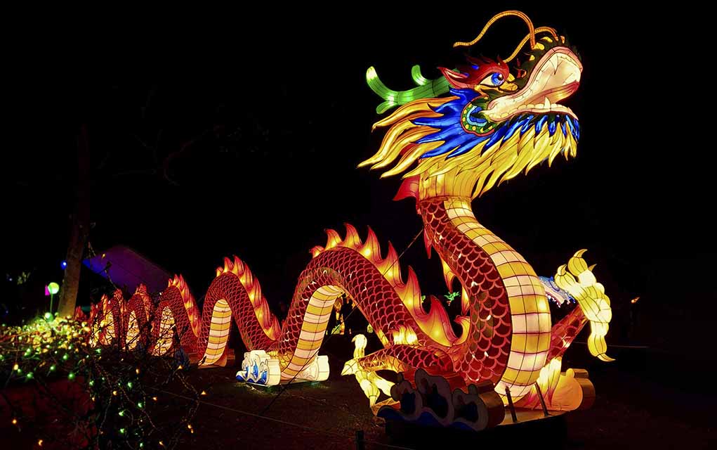 dragon float at Chinese new year parade.