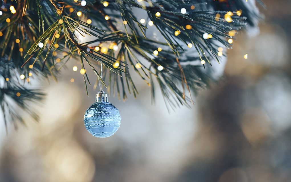 Christmas tree ornament closeup