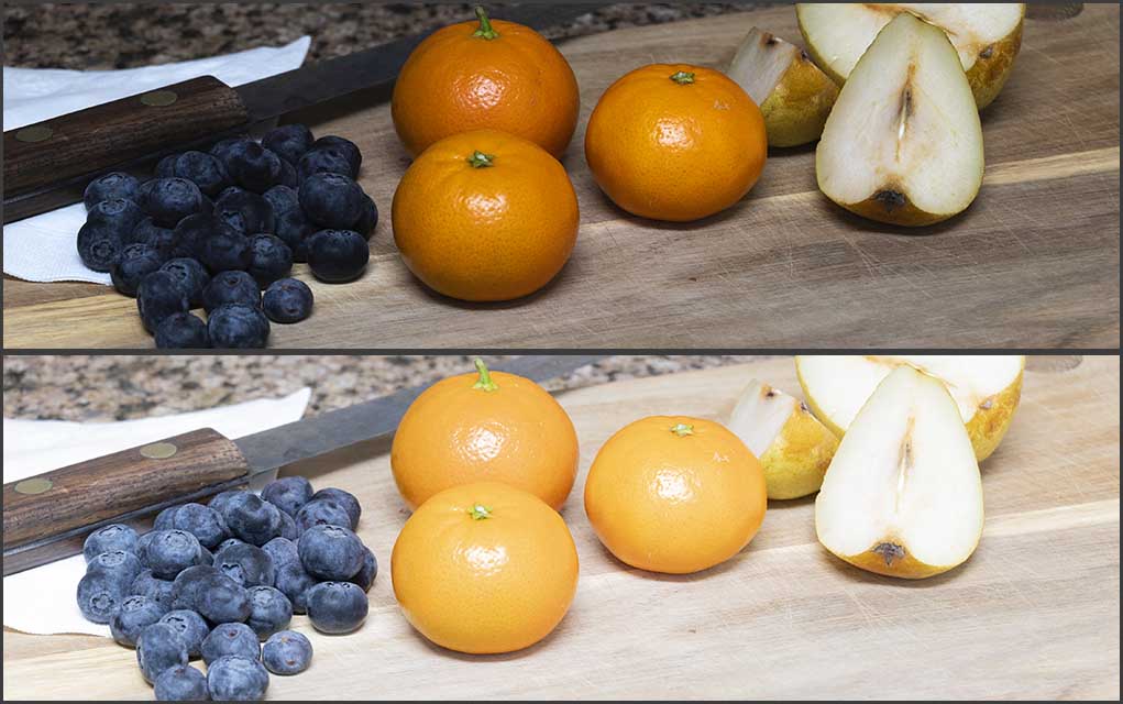 food images with two different exposures.