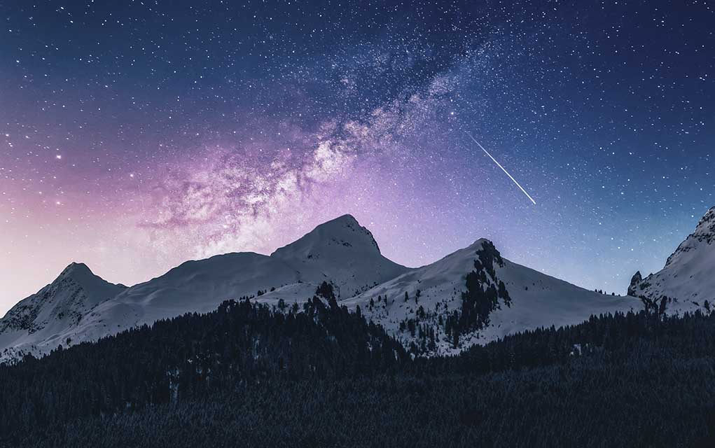 night image sky Milky Way mountain.