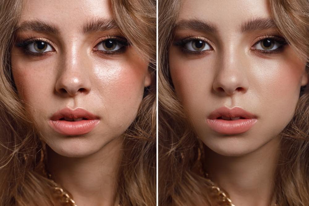 portrait photography retouching before and after.