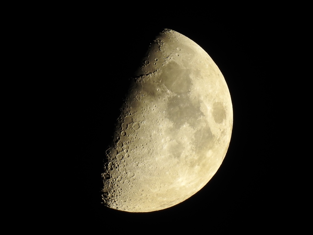 Quarter Moon astrophotography.